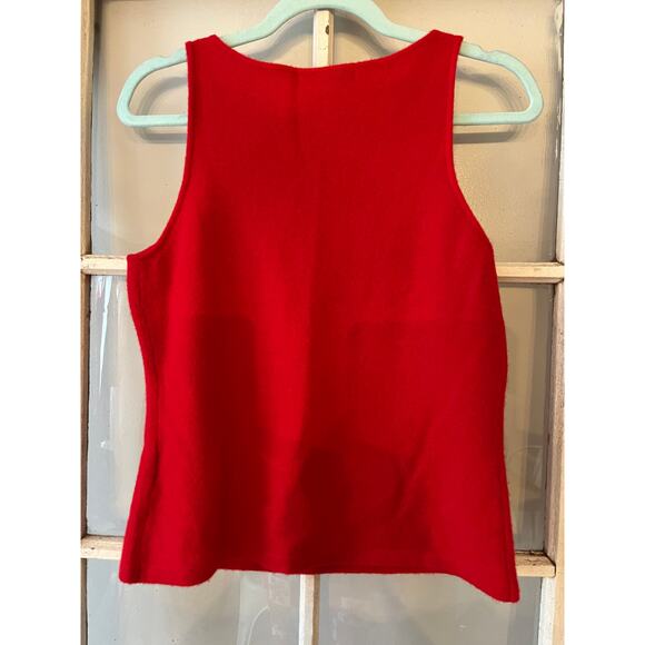 Priscilla wool cashmere sleeveless sweater M red vintage - Picture 3 of 3